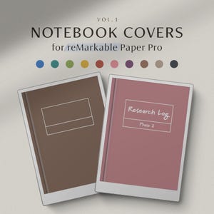 reMarkable Paper Pro Notebook Cover Template, Minimalist Covers in 10 Colors for Planner & Journal