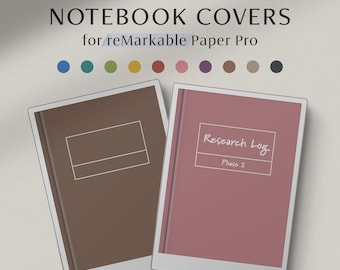 reMarkable Paper Pro Notebook Cover Template, Minimalist Covers in 10 Colors for Planner & Journal