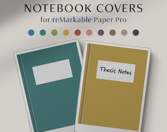 reMarkable Paper Pro Cover Template, Minimalist Notebook Cover 10 Color Set