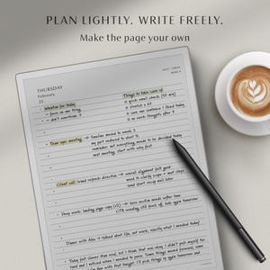 minimalist 2027 digital planner displayed on reMarkable Paper Pro, daily planning layout