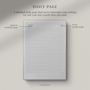 2027 daily planner page for reMarkable Paper Pro, minimalist digital planner with clean layout