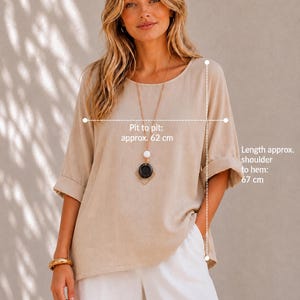 Tunique oversize en coton italien avec collier, blouse d'été bohème (taille unique UK 8-16)