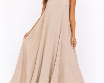 Cotton Slip Dress | Flowy A-Line Summer Beach Holiday Style