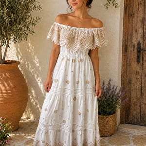 white gold maxi dress White Maxi Dress main image 0