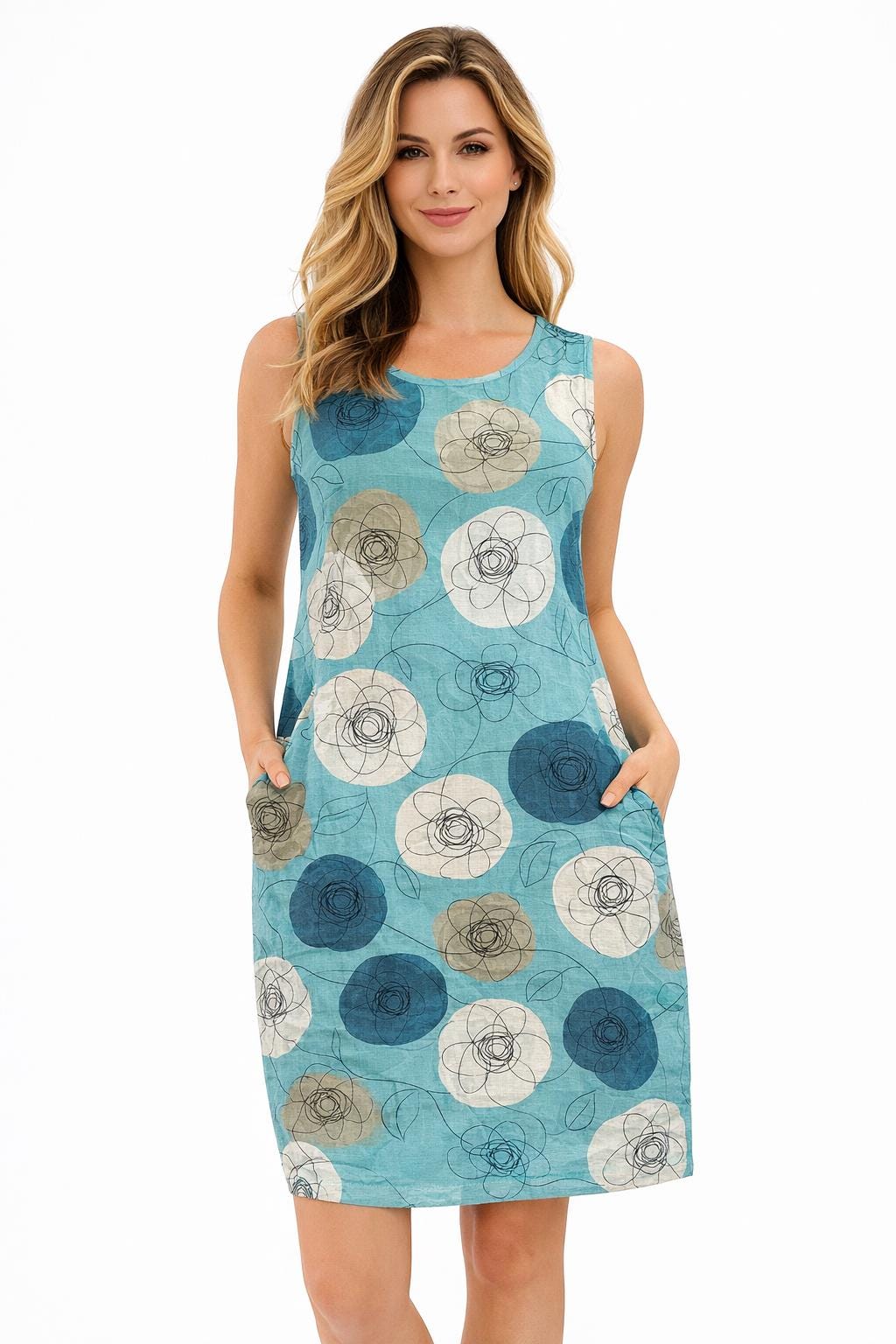 white christmas dresses Breathable Linen Dress
