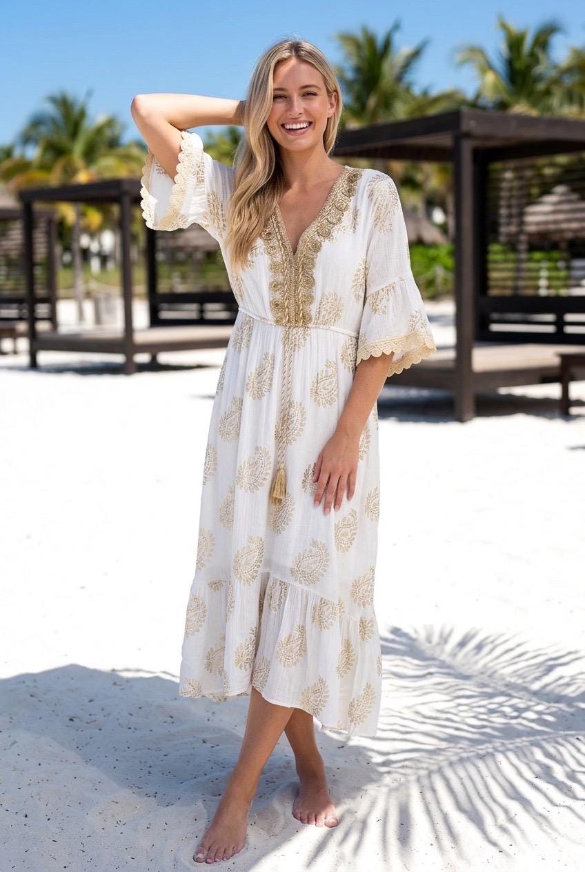 petite bohemian dresses uk Roman Petite Stripe Boho Maxi Dress