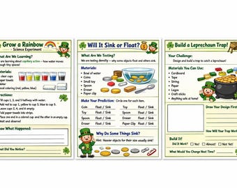 St. Patrick's Day STEM Activities | Leprechaun Trap, Rainbow Science (Printable PDF)