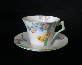 Tazza e piattino in porcellana inglese floreale Colclough, vintage