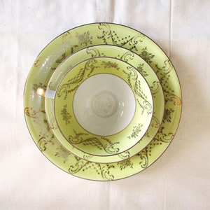 Creidlitz Yellow Tea Cup. Saucer and Plate/Bavarian China/Dessert Set/Luncheon Set/Vintage image 2