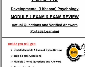 PSYC 140 Module 1 Exam & Study Review | Lifespan Development | Real Questions and Verified Answers