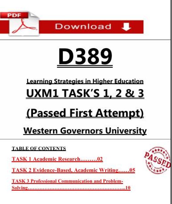 WGU D361 Business Simulation Study Guide | Tasks 1 & 2 | Digital