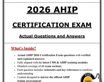 2026 AHIP Certification Exam Study Guide | Actual Questions & Verified Answers | Digital PDF Download