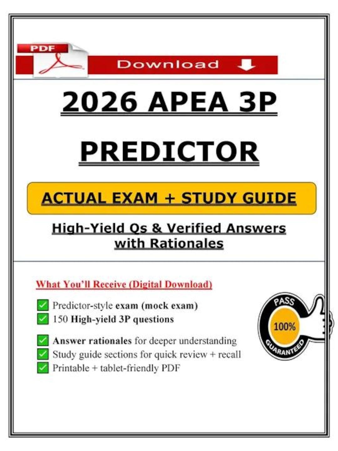 2026 APEA 3P Predictor Exam Study Guide | NP Student Review (PDF ...