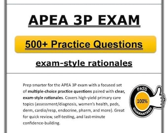 APEA 3P Exam Study Guide | 500+ Practice Questions (Digital PDF)