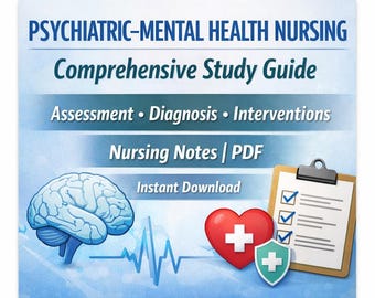 Psychiatric Mental Health Nursing Study Guide – PMH Nursing Notes (Printable PDF)