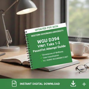 WGU D394 VIM1 タスク1および2 合格ガイド（2026年） - 個人および家族のケア - デジタルPDFダウンロード