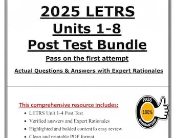 LETRS Units 1-8 Post Test Study Guide | Actual Questions (PDF Download)