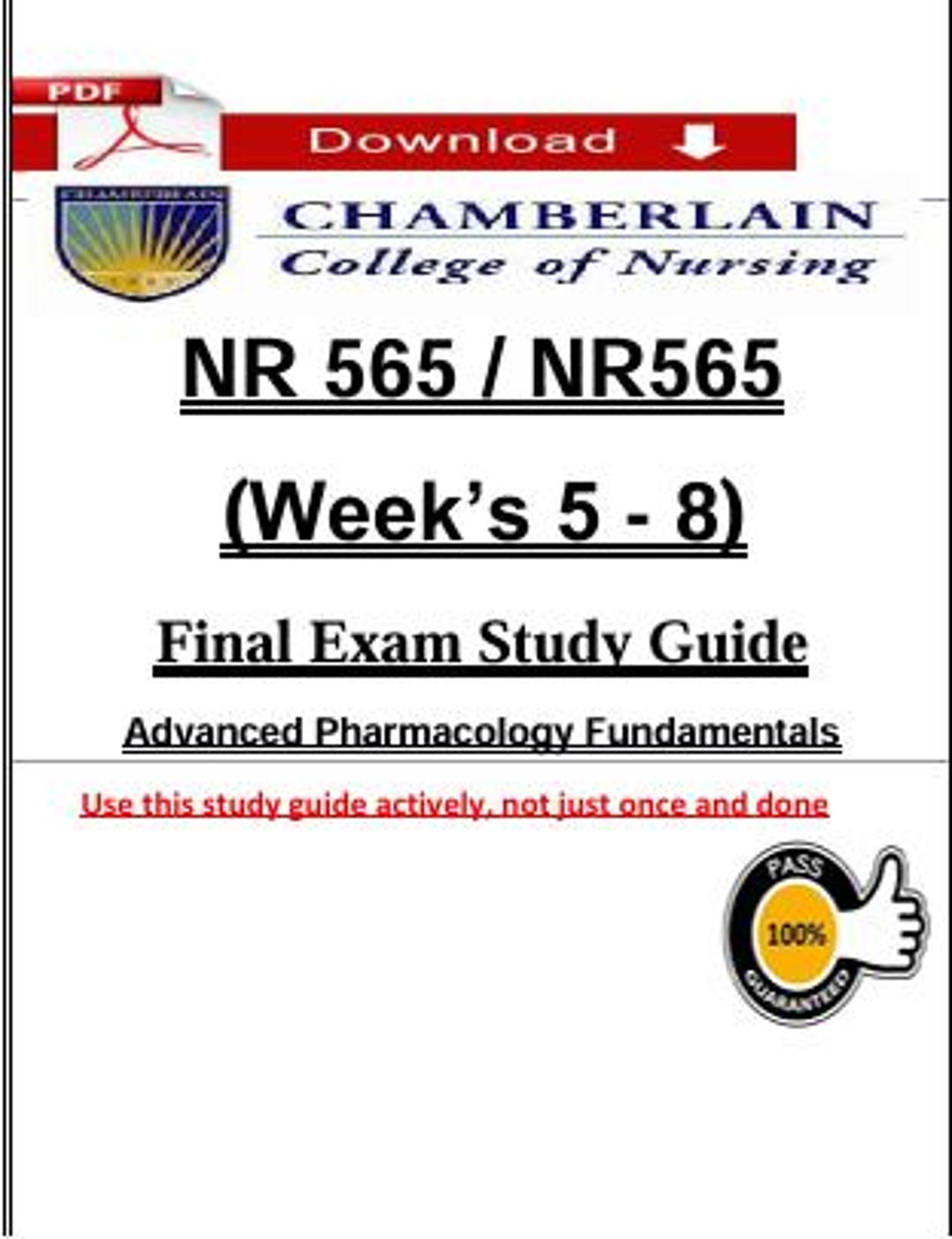 NR 565 / NR565 Final Exam Study Guide | Advanced Pharmacology ...