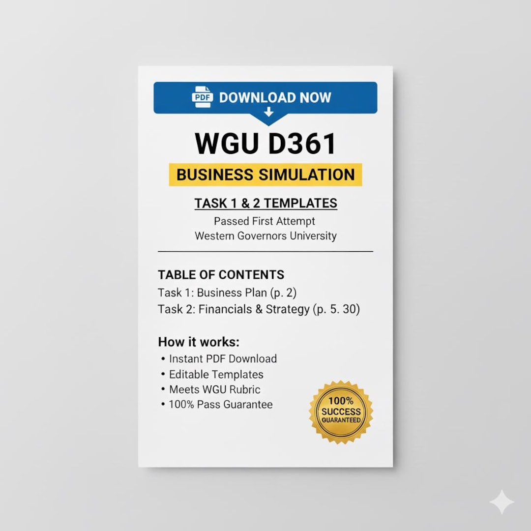 WGU D361 Business Simulation Study Guide | Tasks 1 & 2 | Digital