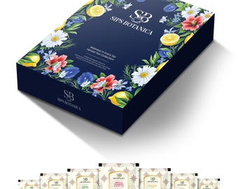 Assorted Herbal Tea Gift Set, 9 Flavors, 45 Sachets, Plantbased Pyramid Tea Bags