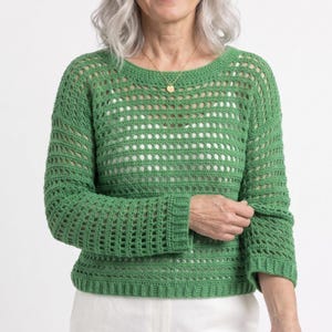 Easy Crochet Summer Mesh Sweater Pattern Easy Pullover crochet pattern | XS–XXL (PDF Download)