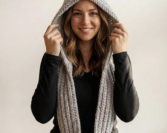 Crochet Hooded Scarf Pattern PDF | Easy Beginner Scoodie | Chunky Infinity Scarf with Hood | Winter & Balaclava Style | Instant Download