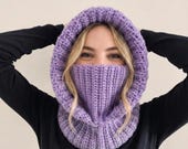 Crochet Balaclava Turtleneck Hoodie Pattern : Crochet Hooded Neck Cowl Adult & Child Sizes (PDF Download)