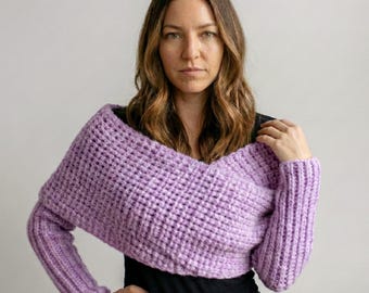 Crochet Braided Sleeve Scarf Pattern | Easy Shrug Wrap (PDF Download)