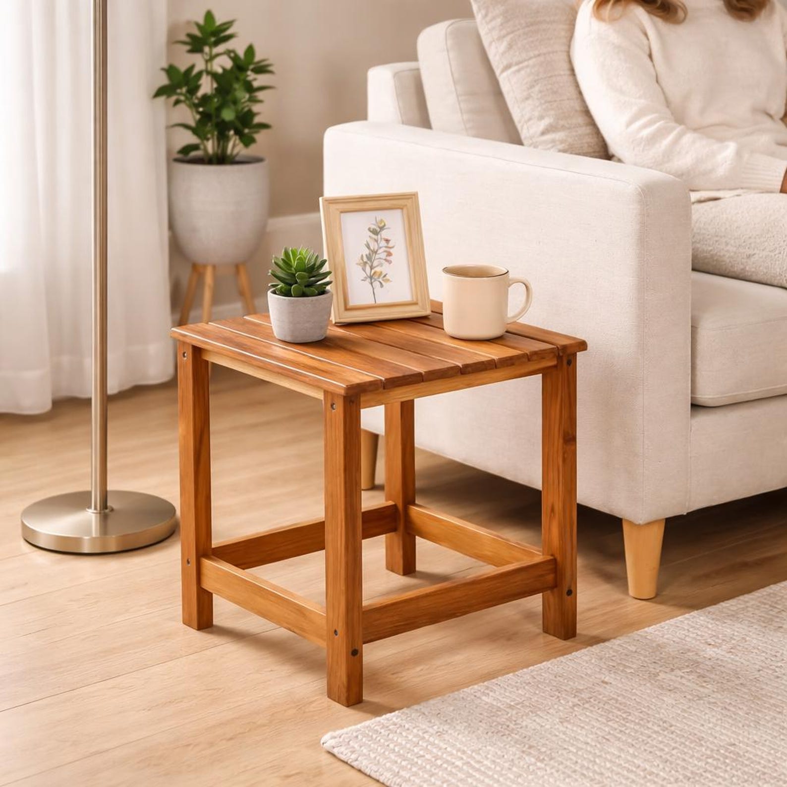Teak Wood Outdoor Coffee Side Table - Etsy