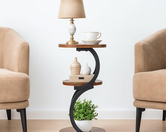 3-Tier Round Side Table for Small Spaces