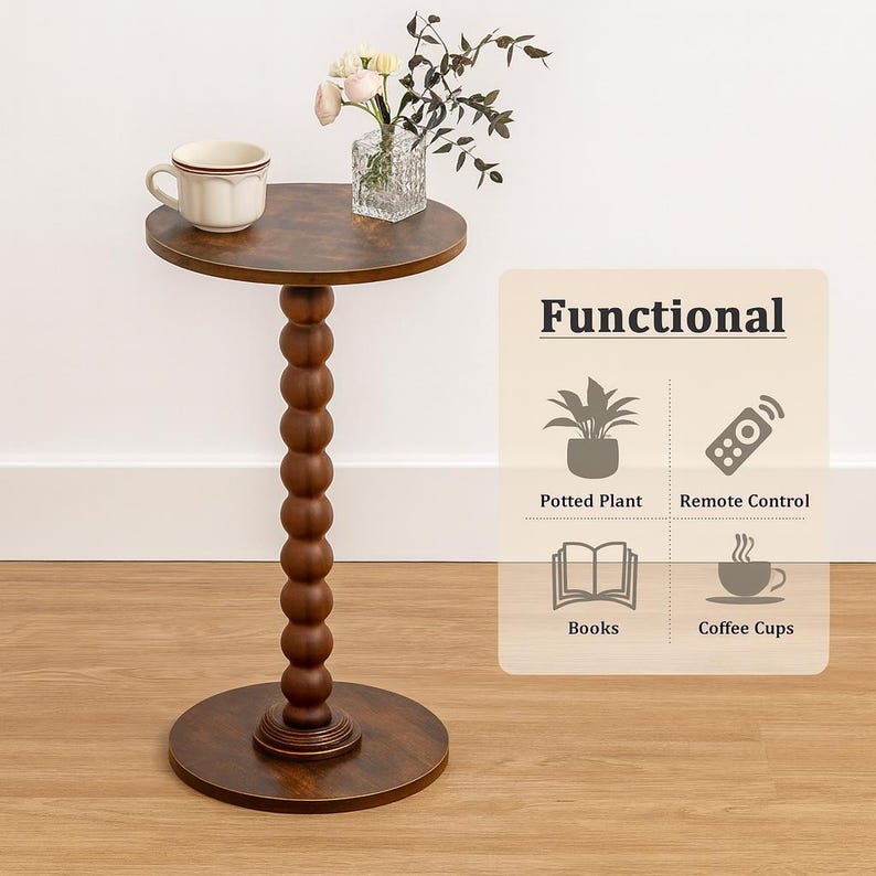 Modern Round Side Table for Small Spaces - Etsy
