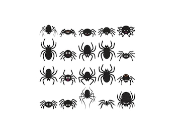 Bordado de arañas, bordado de siluetas de arañas, bordado de arañas de Halloween, diseño de decoraciones de Halloween, archivos digitales en 7 tamaños.