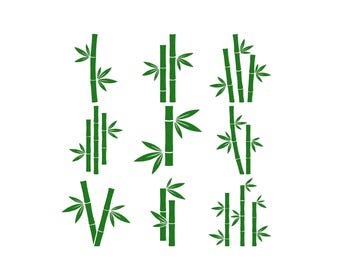 Bordado de tallo de bambú, mini bordado de bambú verde, rama de bambú japonesa, diseños de bordado a máquina, bordado de manojo de bambú, 6 tamaños