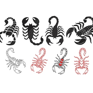 Scorpion Embroidery, Scorpion Line Art Embroidery, Heart Scorpion embroidery, Machine Embroidery, Scorpion Stitch Embroidery Insects 6 Sizes
