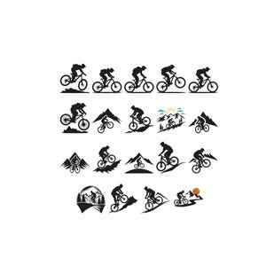 Bordado para Ciclismo de Montanha, Desenho de Bordado à Máquina para Ciclismo de Montanha, Pacote de Desenhos de Bordado para Ciclismo de Montanha para Homens, Mulheres e Meninas, 6 Tamanhos
