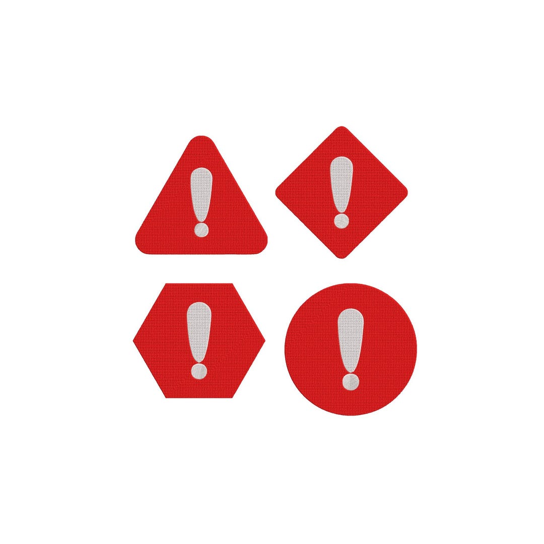 Hazard Sign Embroidery Design, Warning Signs Embroidery Designs ...