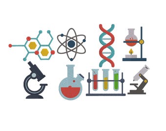 Medical Embroidery, Laboratory Embroidery, Chemistry Embroidery, Science Atom Embroidery, Science Student Embroidery, DNA Analysis, 6 Sizes