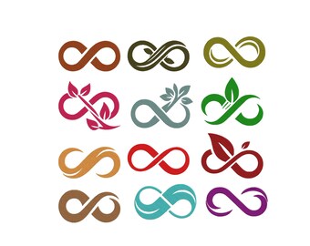 Infinity Leaves Embroidery, Infinity Sign Bundle Embroidery, Mini Infinity Symbol, Infinity Love Machine Embroidery, Leaf Embroidery, 6 Size