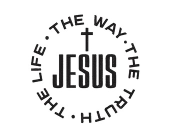 Jesus The Way, The Truth, The Life, Christian Embroidery, Jesus Embroidery, Machine Embroidery design, mini Embroidery Files, 6 Sizes