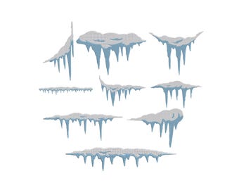 Diseño de bordado de hielo, diseño de bordado de paquete de hielo derretido, diseño de bordado de agua congelada, archivos de diseño de bordado a máquina, 6 tamaños