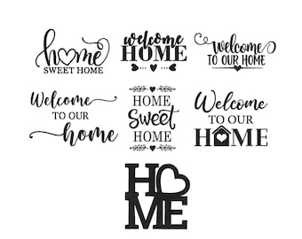 Diseño de bordado "Hogar dulce hogar", diseño de bordado a máquina, bordado "Quédate en casa", bordado "Bienvenido a casa", bordado "Amo el hogar", 6 tamaños