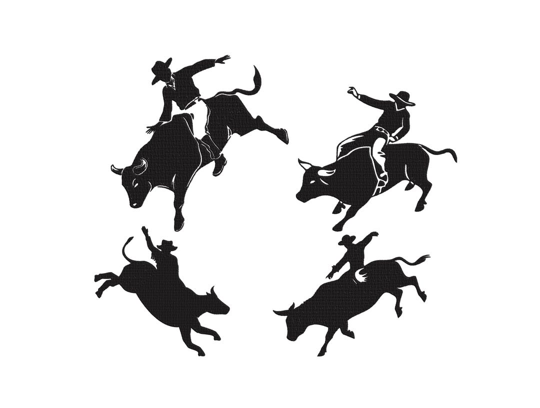 Bull Rider Embroidery Bull Rider Embroidery Design, Mini Bull Rider Embroidery, Rider ...