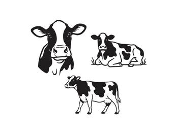 Cute Cow Line Art Embroidery, Cow Bundle Embroidery, Cow Embroidery Design,  Animal Machine Embroidery, Mini Cow Design, Cow Head, 6 Sizes