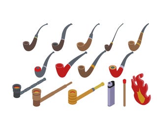 Diseño de bordado de pipa de tabaco, bordado de pipa para fumar, archivos de diseño de bordado a máquina de Pipe Mr Smoking, bordado de paquete de pipa, 6 tamaños