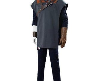 Jedi Style Poncho Cape with Leather Belt – Star Wars Cosplay Hooded Cloak, Halloween