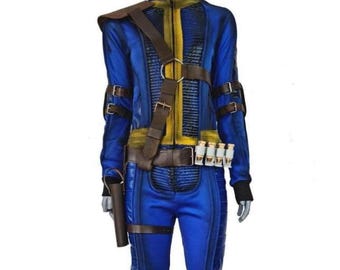 Fallout Vault Anzug-Set | Vault 33 & Vault 101 Cosplay Kostüme mit Leder Gürtel, Gamer Duo Outfit