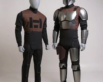Mandalorian Star Wars Costume Full Set | Beskar Armor Cosplay Suit with Flight Suit & Vest | Galactic Bounty Hunter Halloween Costume