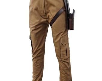 Cal Kestis ispirato al costume cosplay Jedi Survivor / pantaloni Kestis e cintura con fondina.