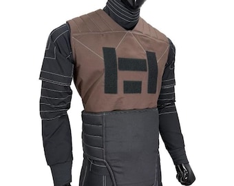 Traje de vuelo de cazarrecompensas de Star Wars Mandalorian con chaleco, conjunto de disfraz de cosplay de 3 piezas, el más vendido
