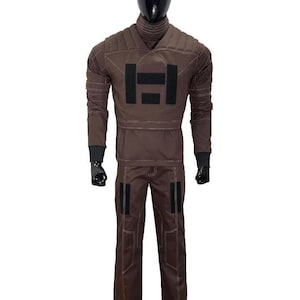 Traje de cosplay mandaloriano Din Djarin marrón / Disfraz de cazarrecompensas de Star Wars para Comic-Con, Halloween y eventos de cosplay